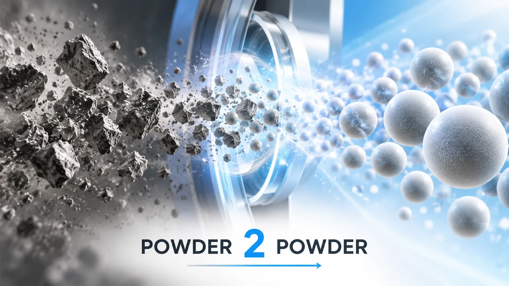 規格外の金属粉末を高真球度・低サテライト粉末へ|Powder2Powder