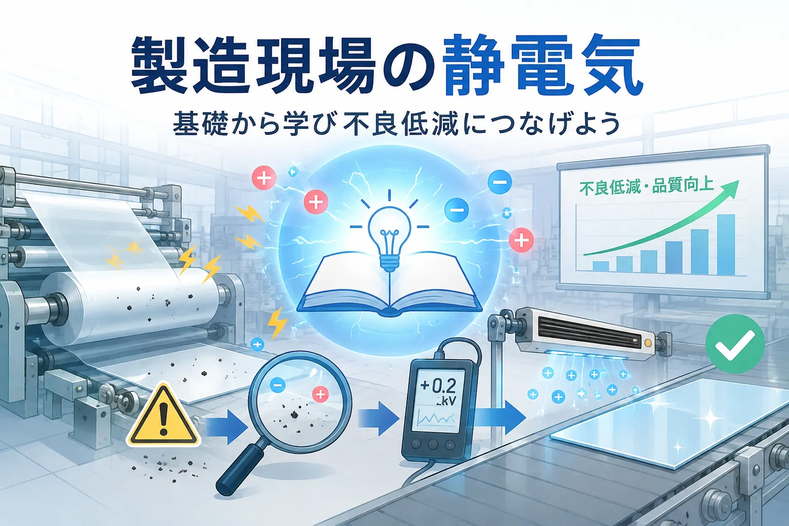 製造現場の静電気|基礎から学び 不良低減につなげよう!