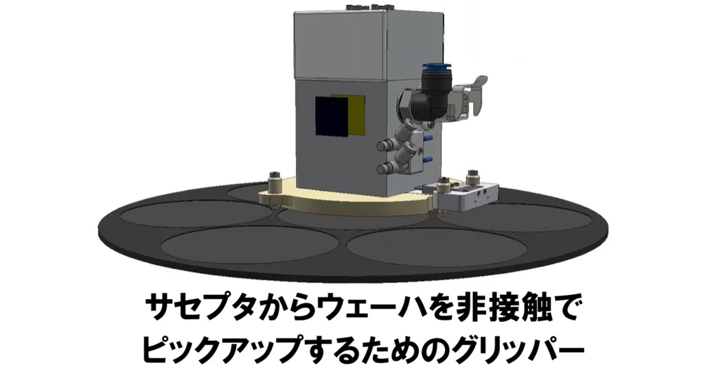 ウェーハを上から非接触で吸着